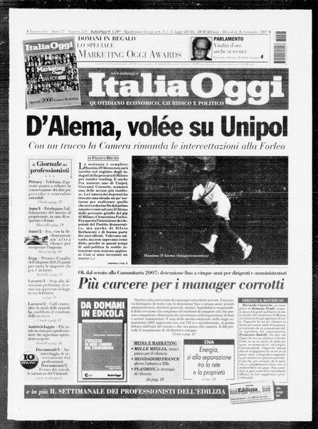 Italia oggi : quotidiano di economia finanza e politica